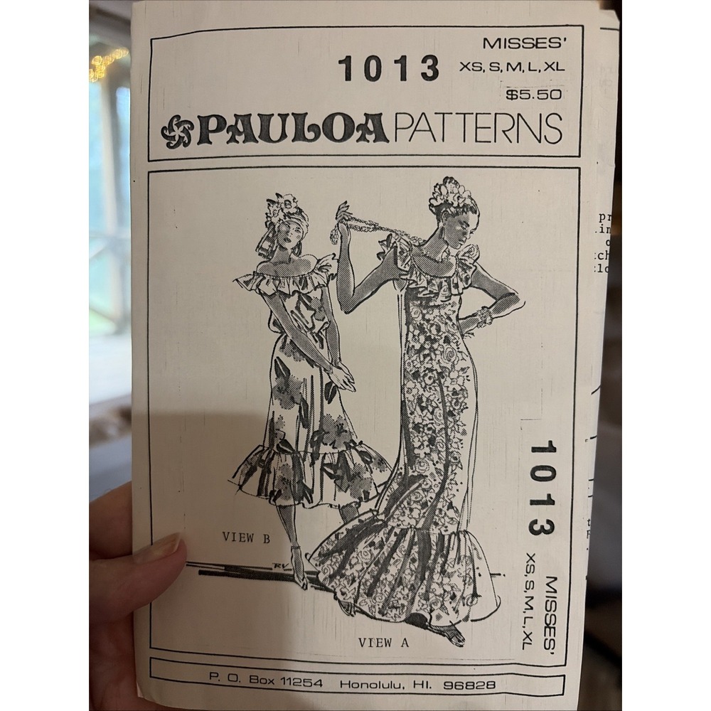 Vintage 70s Pauloa Patterns 1013 Dress Blouse Sewing Pattern XS-XL Uncut Rare